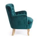 Klassischer Sessel aus Holz und gepolstertem Sitz aus gesteppter Baumwolle - Monny Viadurini