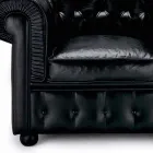 Klassischer Ledersessel mit Holzfüßen Made in Italy - Idra Viadurini