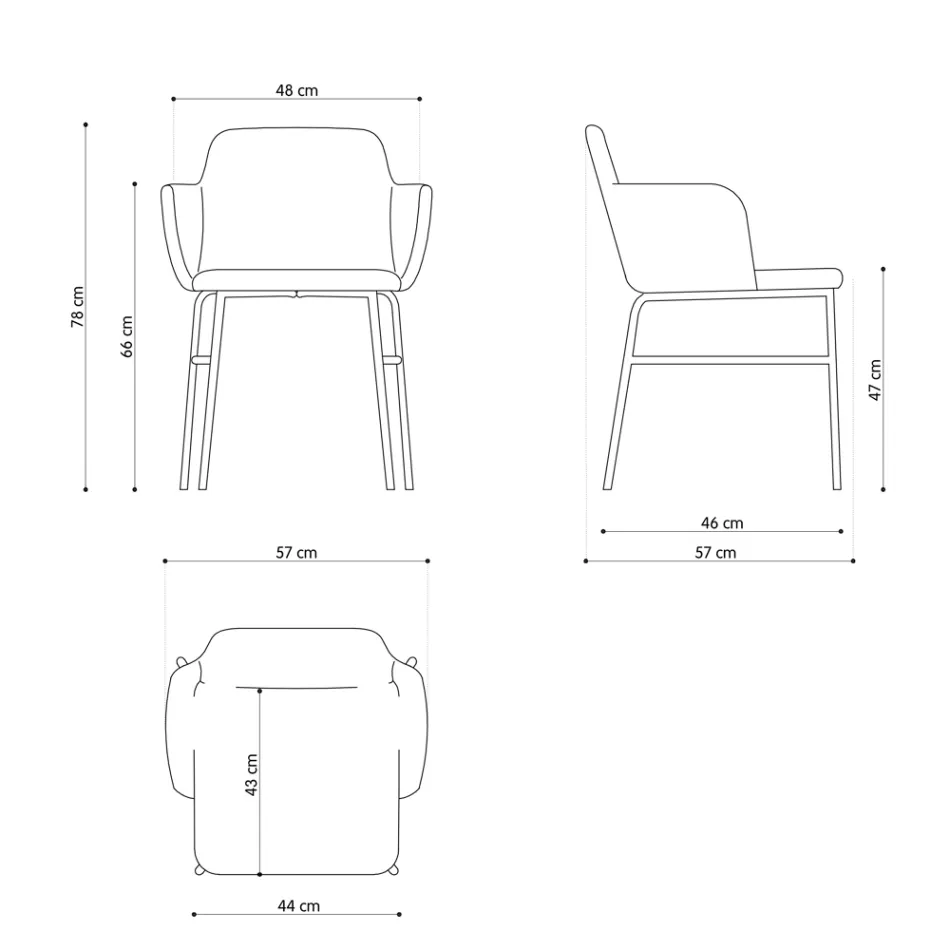 Hochwertiger farbiger Sessel aus Stoff und Metall, hergestellt in Italien – Molde Viadurini