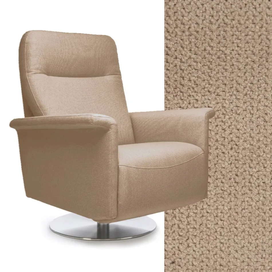 Sessel mit drehbarem Stahlgestell und Fußstütze, hergestellt in Italien – Valentina Viadurini