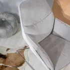 Sessel mit Metallgestell, Polypropylenstruktur und Stoffkissen - Tablet Viadurini