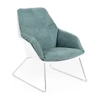 Sessel mit Metallgestell, Polypropylenstruktur und Stoffkissen - Tablet Viadurini