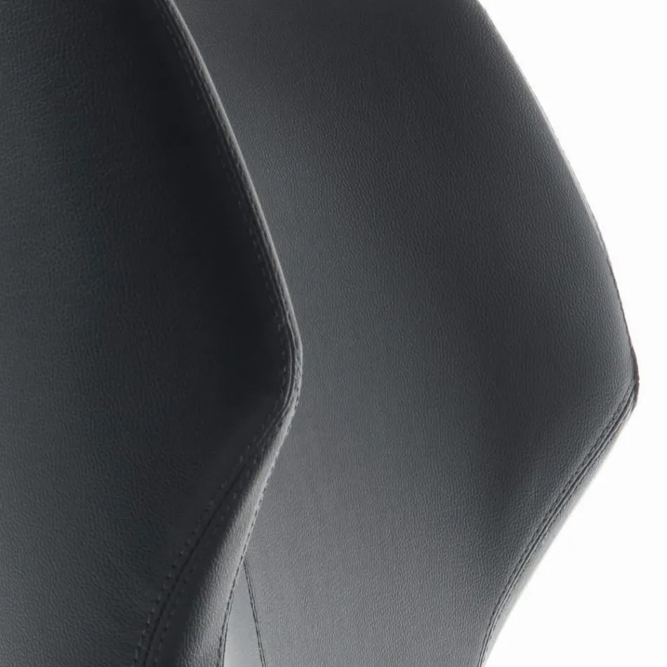 Sessel mit Stahlstruktur und Graphit-Öko-Ledersitz, hergestellt in Italien – Reggio Viadurini