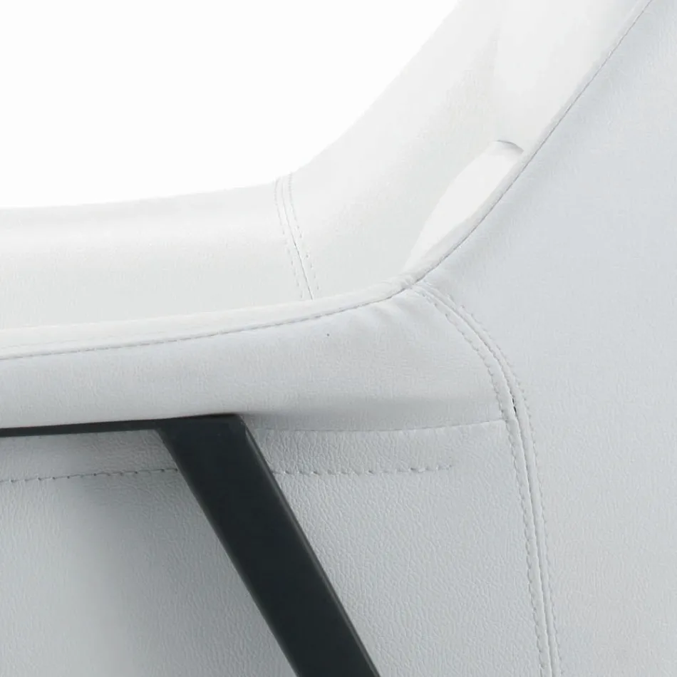 Sessel mit schwarzer Stahlstruktur und Sitz aus Öko-Leder, hergestellt in Italien – Modena Viadurini