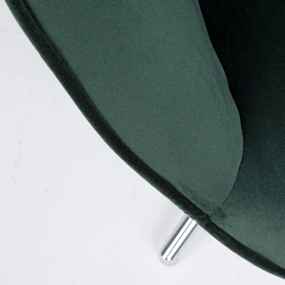 Sessel mit verstellbarer Struktur aus verchromtem Stahl und Samt - Giulia Viadurini