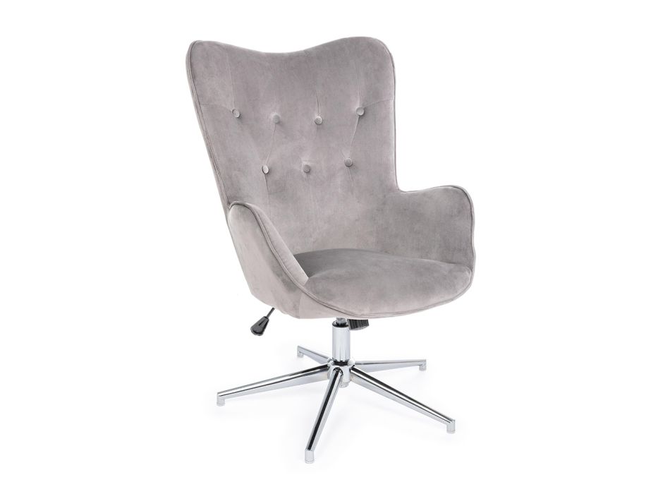 Sessel mit verstellbarer Struktur aus verchromtem Stahl und Samt - Giulia Viadurini