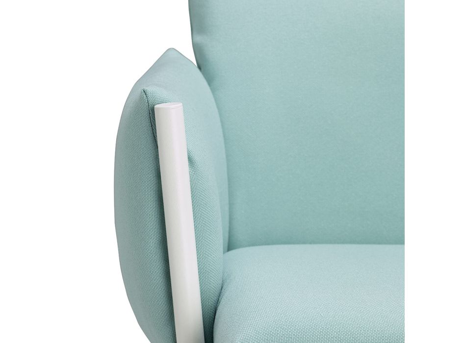 Outdoor-Sessel mit Armlehnen und gepolsterten Kissen, hergestellt in Italien – Brezza Viadurini