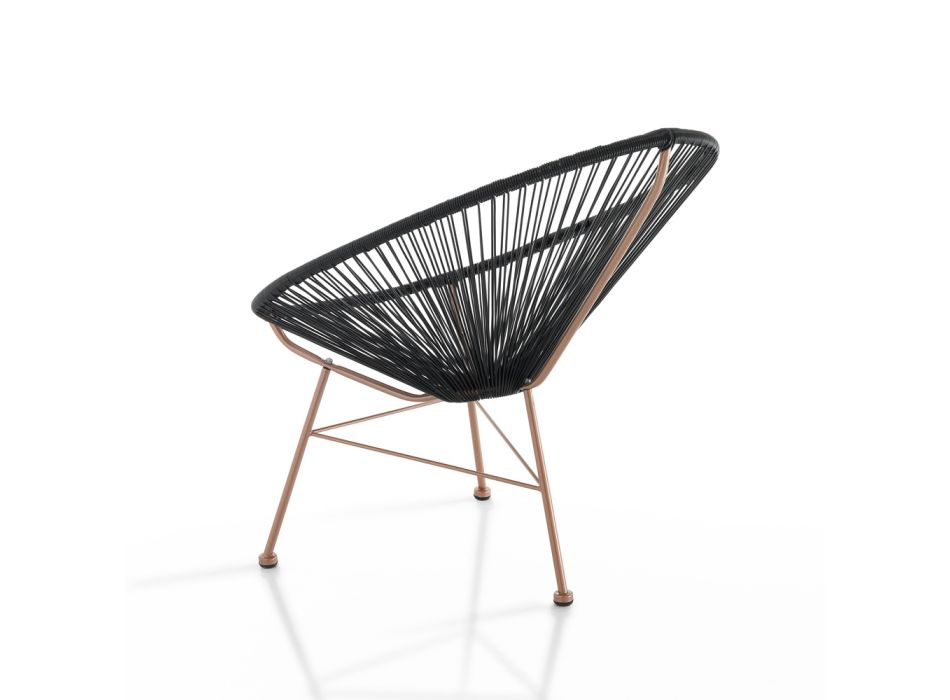 Outdoor- und Indoor-Sessel aus Metall und Polyrattan – Erbium Viadurini