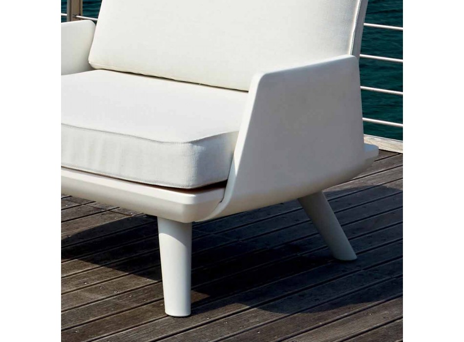 Gepolsterter Outdoor-Sessel in weißem und modernem Design - Samurai von Myyour Viadurini