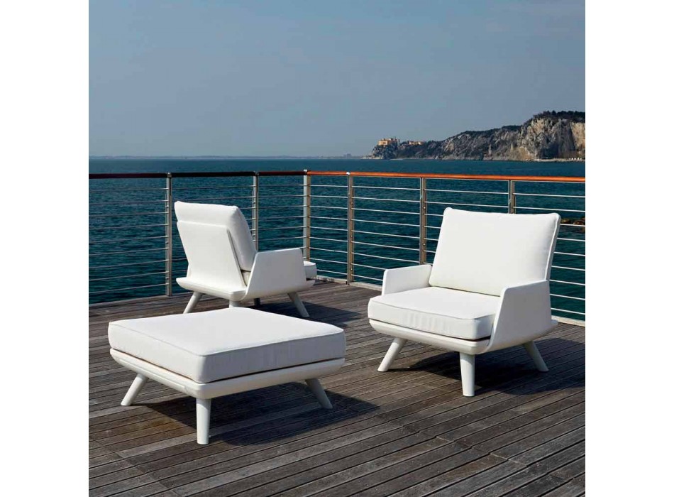 Gepolsterter Outdoor-Sessel in weißem und modernem Design - Samurai von Myyour Viadurini
