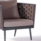 Outdoor-Sessel aus Aluminium und Seil mit Stoffkissen - Rasti Viadurini