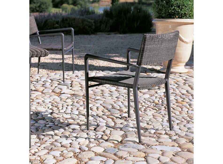 Outdoor-Sessel aus Aluminium und WaProLace-Faser Made in Italy - Marissa Viadurini