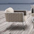Outdoor-Sessel aus Aluminium und handgewebtem Stoff - Reda
