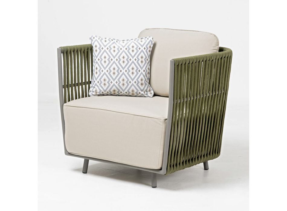 Outdoor-Sessel aus Aluminium und gewebtem Stoff - Eugene Viadurini