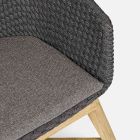 Outdoor-Sessel aus Holz und Seil mit Kissen, Homemotion, 2 Stück – Oskana Viadurini
