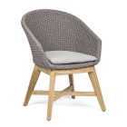 Outdoor-Sessel aus Holz und Seil mit Kissen, Homemotion, 2 Stück - Oskana Viadurini