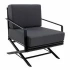 Outdoor-Sessel aus Naturholz oder Hochglanz oder Mattschwarz und Kissen - Suzana Viadurini