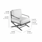 Outdoor-Sessel aus Naturholz oder Hochglanz oder Mattschwarz und Kissen - Suzana Viadurini