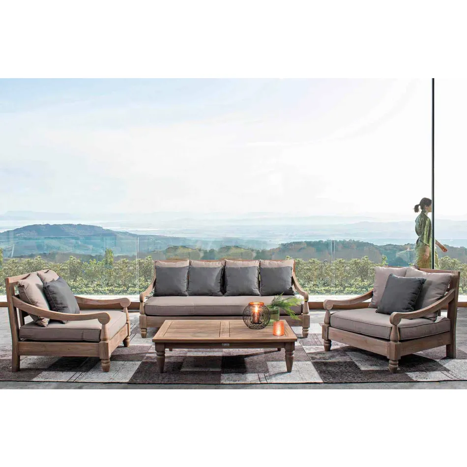 Homemotion - Nusadua Classic Design Outdoor-Sessel aus Teakholz Viadurini