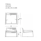 Outdoor-Sessel aus Metall mit Luxuskissen, hergestellt in Italien – Karol Viadurini