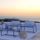 Outdoor-Sessel aus Metall mit Luxuskissen, hergestellt in Italien – Karol Viadurini