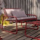 Outdoor-Sessel aus Metall mit Luxuskissen, hergestellt in Italien – Karol Viadurini