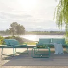 Outdoor-Sessel aus Metall mit Luxuskissen, hergestellt in Italien – Karol Viadurini