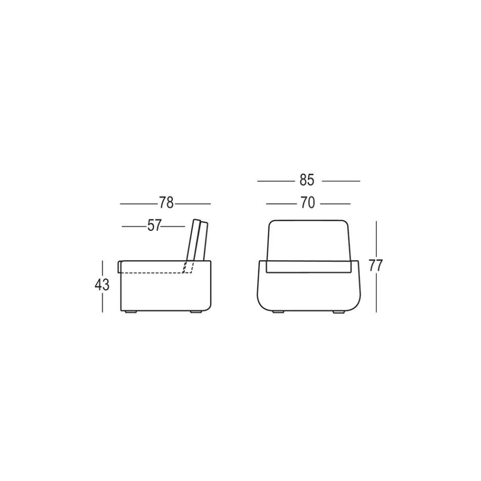Outdoor-Sessel aus Polyethylen mit Stoffkissen, hergestellt in Italien – Belida Viadurini