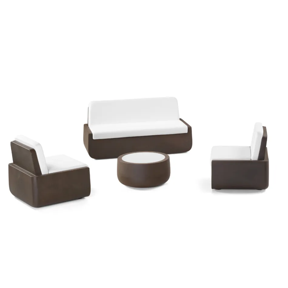 Outdoor-Sessel aus Polyethylen mit Stoffkissen, hergestellt in Italien – Belida Viadurini