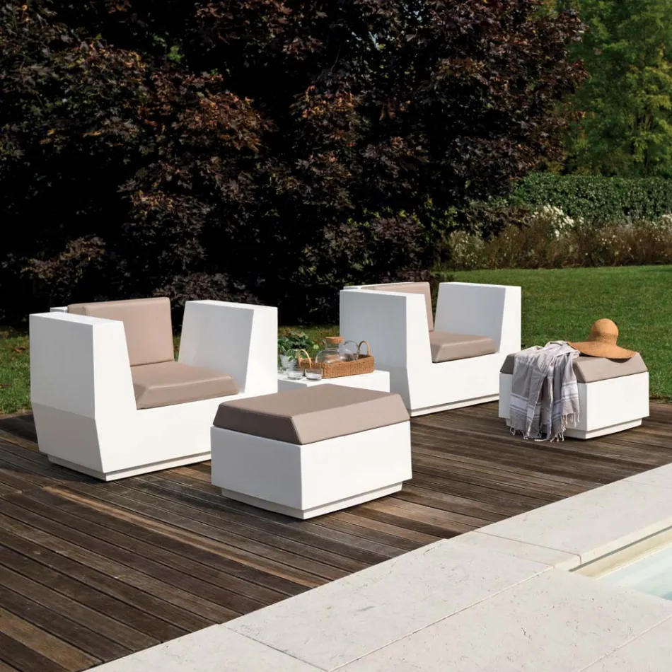 Outdoor-Sessel aus Polyethylen mit Kissen Made in Italy - Chiabotto Viadurini