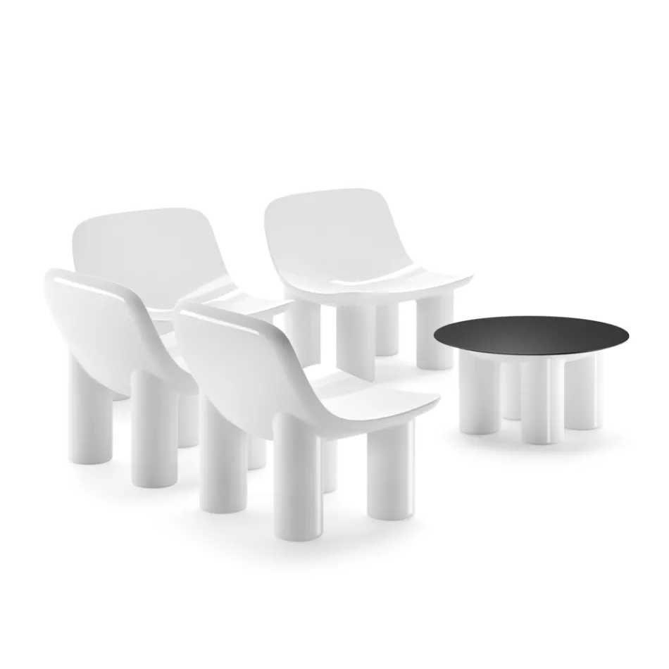 Outdoor-Sessel aus Polyethylen mit Kissen Made in Italy - Freccia Viadurini