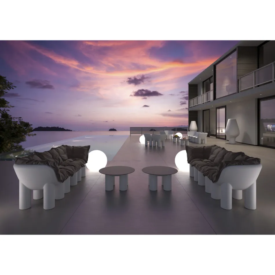 Outdoor-Sessel aus Polyethylen mit Kissen Made in Italy - Freccia Viadurini