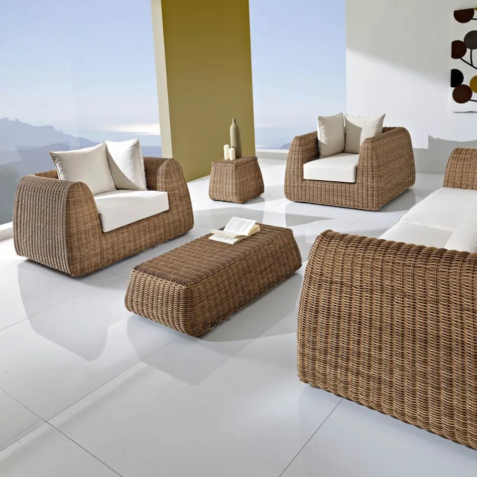 Outdoor-Sessel aus geflochtenem Polyrattan - Charlie Viadurini