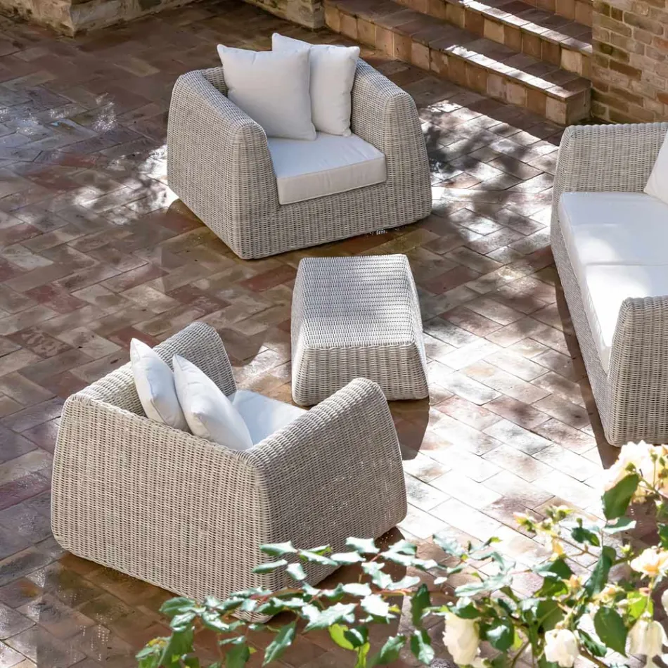 Outdoor-Sessel aus geflochtenem Polyrattan - Charlie Viadurini