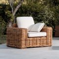 Outdoor-Sessel aus natürlichem Rattan mit Kissen inklusive - Keira