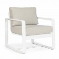 Outdoor-Sessel aus Stoff und weiß lackiertem Aluminium, 2 Stück - Marianna