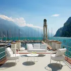 Moderner Outdoor-Sessel aus lackiertem Metall und Stoff Made in Italy - Olma Viadurini