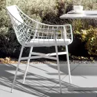 Outdoor-Sessel Varaschin Summer Design-Set aus weißem Stahl Viadurini