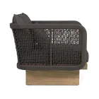 Gartensessel mit Teakholzgestell und Seilrückenlehne, Homemotion – Chantall Viadurini