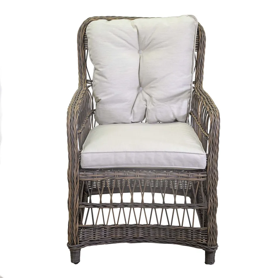 Gartenstuhl mit Aluminiumgestell und Polyrattan-Bespannung - Puntina Viadurini