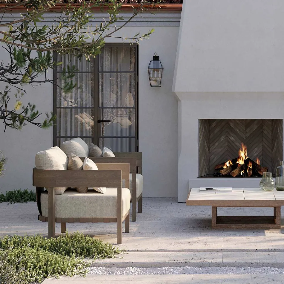 Gartenstuhl mit Teakholzrahmen Made in Italy - Briga Viadurini