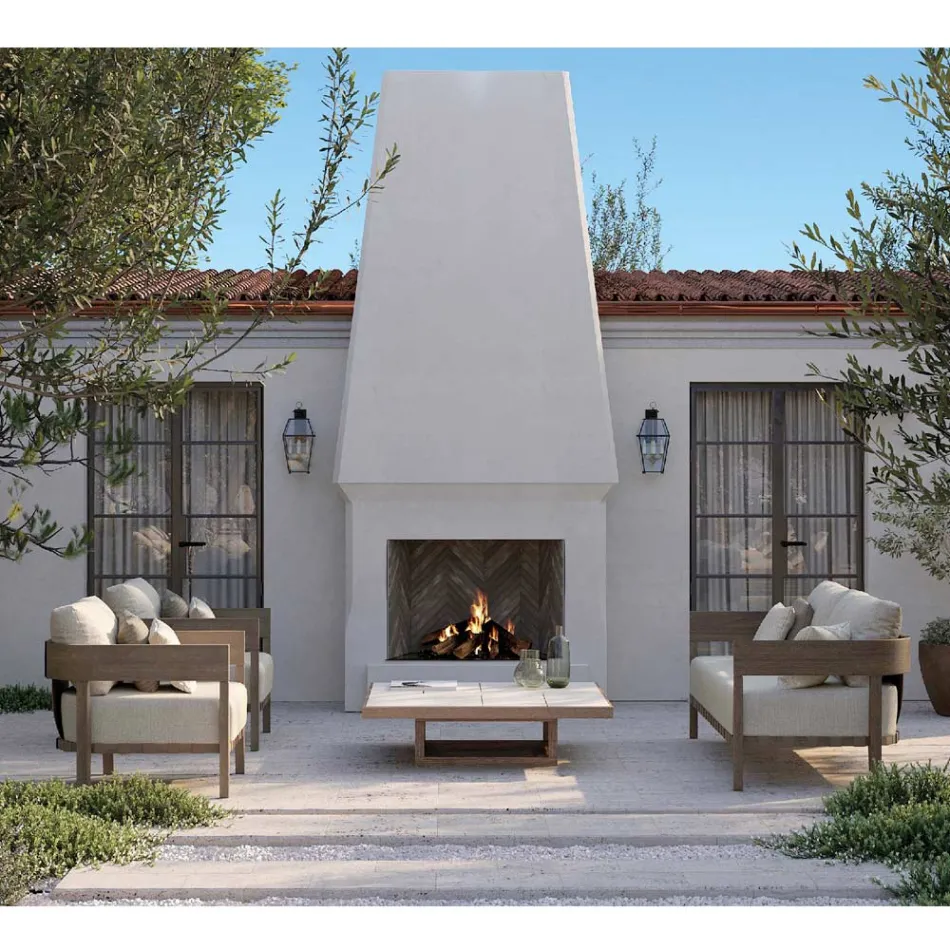 Gartenstuhl mit Teakholzrahmen Made in Italy - Briga Viadurini