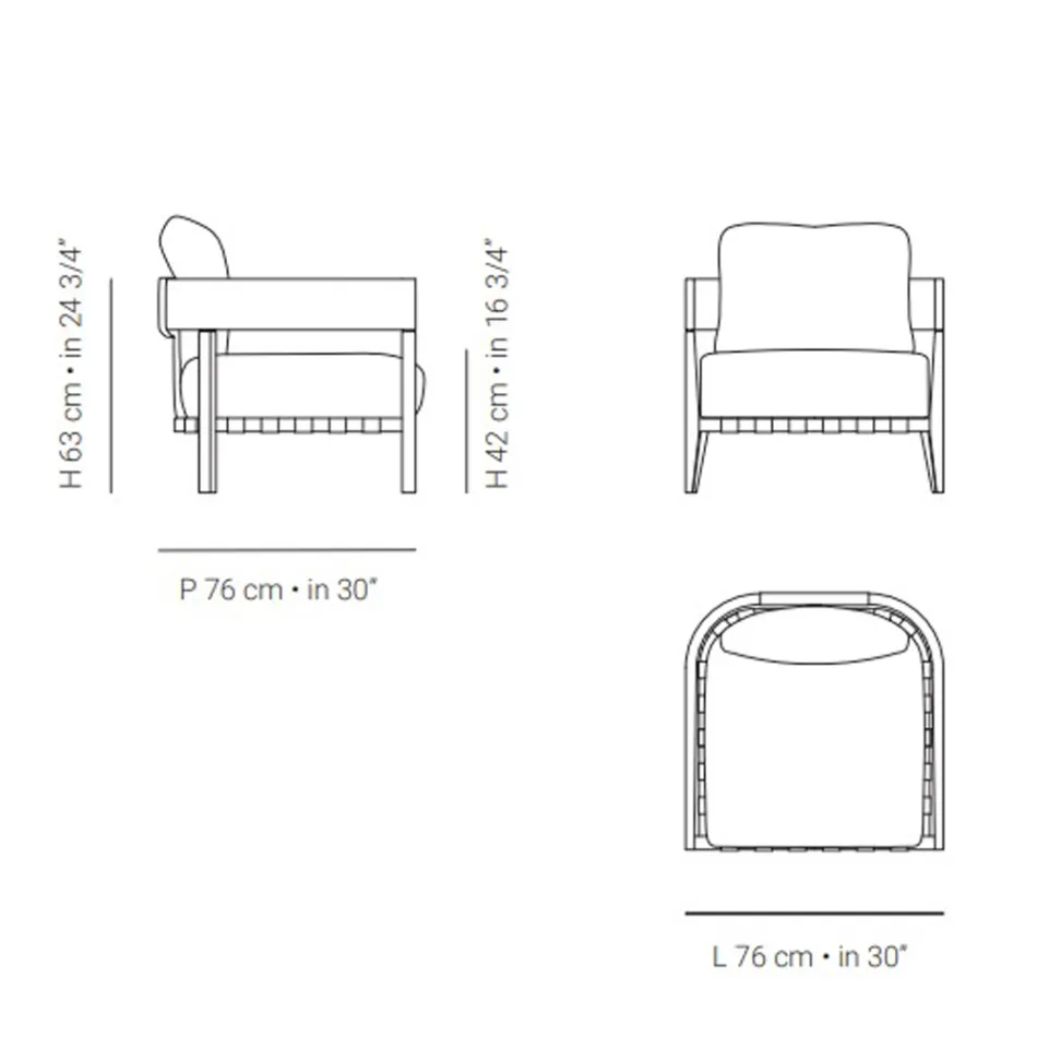 Gartenstuhl mit Teakholzrahmen Made in Italy - Briga Viadurini