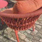 Gartenstuhl aus Aluminium, Seil und Marsala oder weißem Stoff - Brise Viadurini