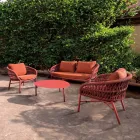 Gartenstuhl aus Aluminium, Seil und Marsala oder weißem Stoff - Brise Viadurini