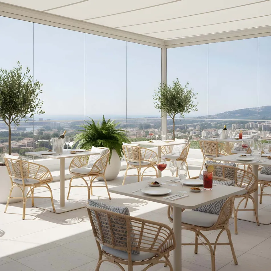 Gartensessel aus Aluminium- und Polyrattan-Geflecht und Kissen - Ellide Viadurini