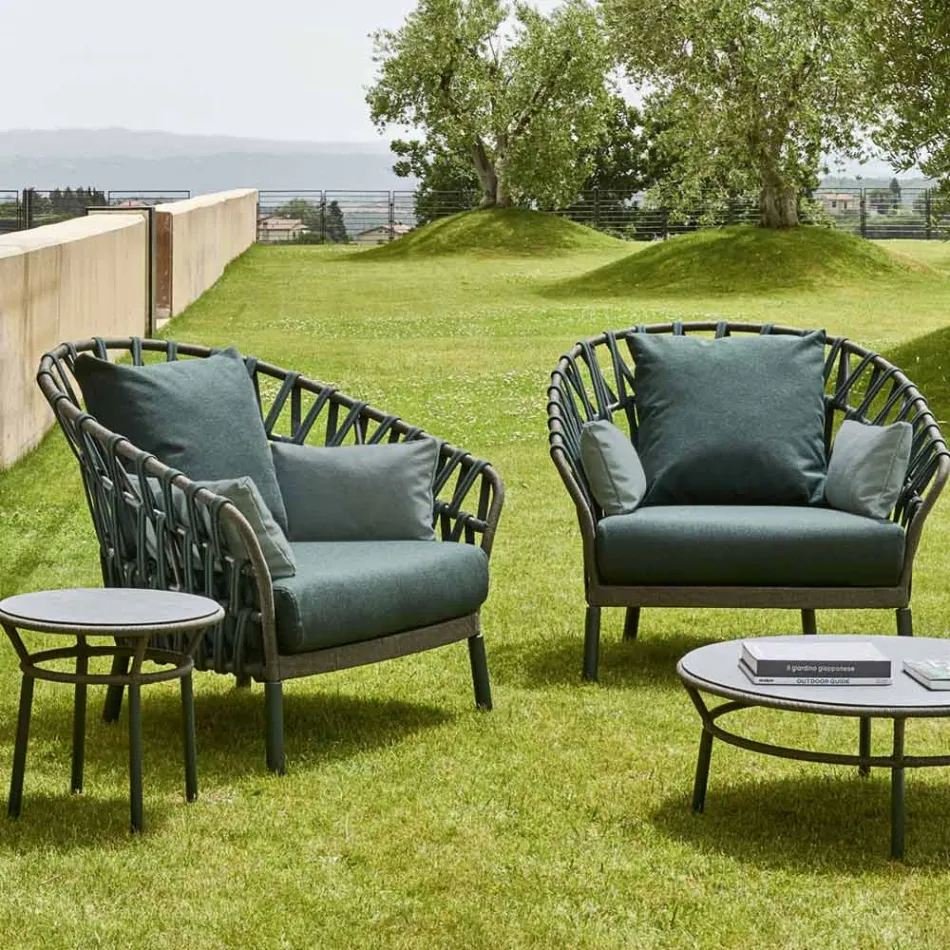 Gartensessel aus Aluminium Made in Italy - Emmacross von Varaschin Viadurini