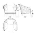 Gartensessel aus Aluminium Made in Italy - Emmacross von Varaschin Viadurini