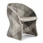 Gartensessel aus farbig geflochtener Kunstfaser - Maat von Varaschin Viadurini