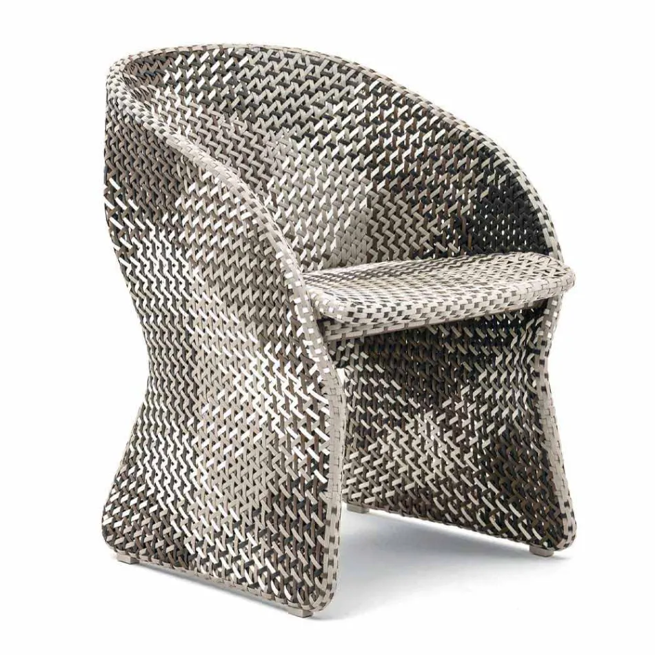 Gartensessel aus farbig geflochtener Kunstfaser - Maat von Varaschin Viadurini